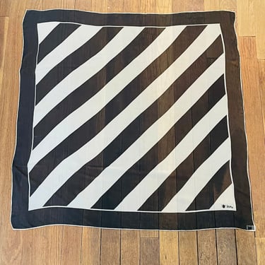 Vera Sheer Black and White Striped Scarf