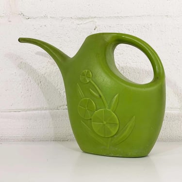 Vintage Green Plastic Watering Can Chartreuse Mid-Century Colorful Home Decor Garden Plants Lustro Ware Lime Flower Power USA 1970s 