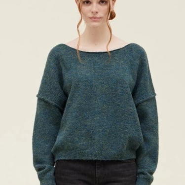 Grade & Gather - Heathered Pullover Sweater - Teal