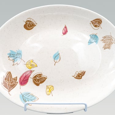 Royal China Falling Leaves Serving Platter | Vintage Mid Century Modern Dinnerware | Autumn Thanksgiving Themed 