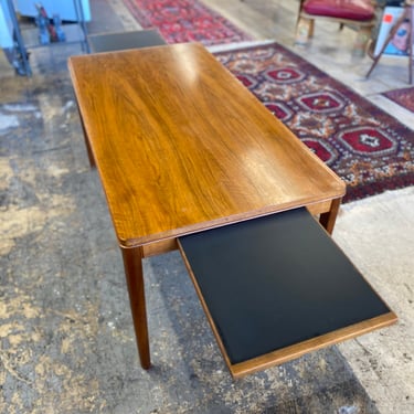 Scandinavian Teak Coffee Table with Side Slats 