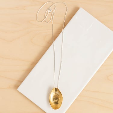 Kiersten Crowley: Long Hammered Oval Necklace