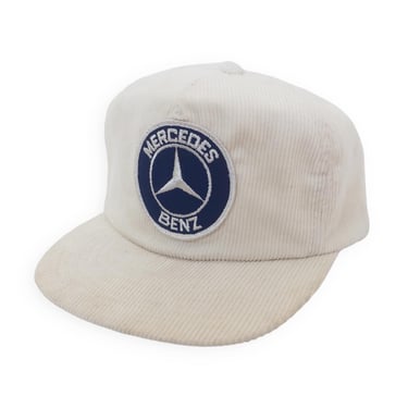 Mercedes Benz hat / corduroy snapback / 1990s Mercedes Benz white snapback corduroy hat cap 