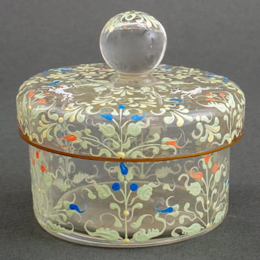 Moser Attr. Enameled Glass Box and Cover