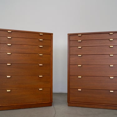 Pair of Mid-Century Modern Highboy Dressers by Drexel 