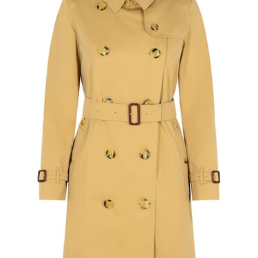 Burberry Beige Cotton 'Kensington' Medium Trench Coat Women