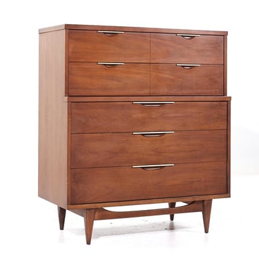 Kent Coffey Mid Century 5 Drawer Highboy Dresser - mcm 