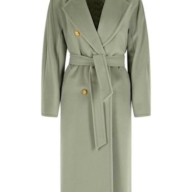Max Mara Madame' Virgin Wool And Sage Green Cashmere Coat Women