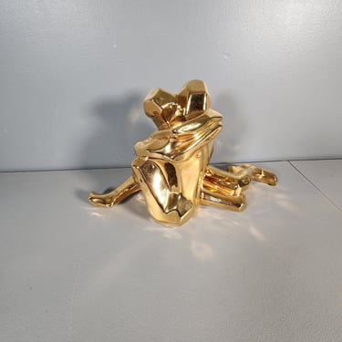 Jaru Cubist Nude Lovers Ceramic Gold Sculpture 