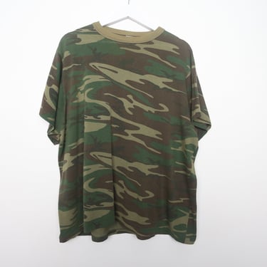 Vintage short sleeve green camo tshirt mens top shirt ---- size 2x 