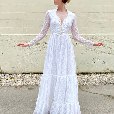Princess Bride White Lace Gunne Sax Bridal Gown