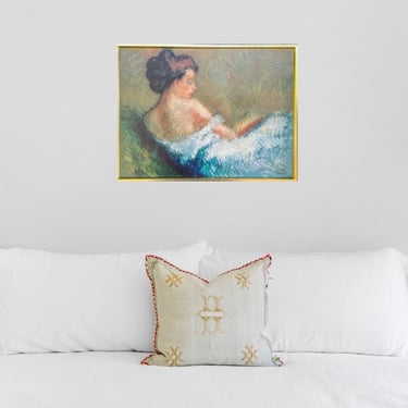 Woman Lounging Canvas Framed