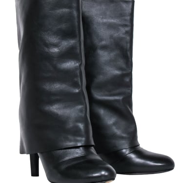 See by Chloe – Black Leather Fold Over Boots Sz 8.5