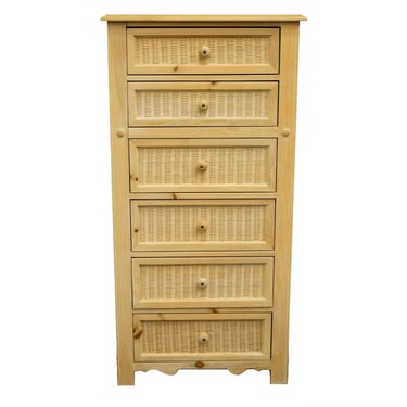 STANLEY FURNITURE Chalais Collection Country French Solid Knotty Pine and Wicker 26
