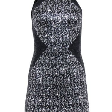 Dress The Population - Black & Silver Sequin Sleeveless Dress Sz XS