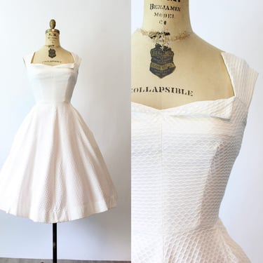 1950s COTTON pique HUGE POCKETS dress xs  | new summer 