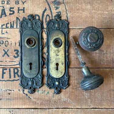 Antique Ca 1905 Corbin Holland Door Set Salvaged Hardware F-22401 