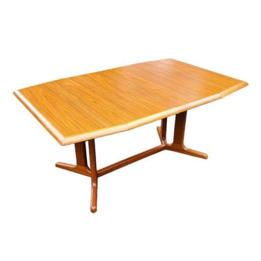 Free Shipping Within Continental US - Imported Vintage Mid Century Modern Dining Table With Two Hidden Leaves by Nordic Furniture Company. 