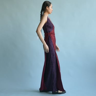 3276d / mary mcfadden two tone grecian plisse dress 