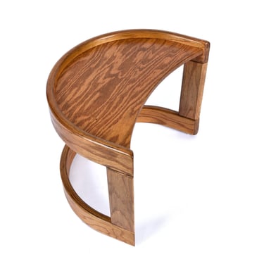 Howard Furniture Solid Oak Crescent Shaped Side Table (2 Available) 