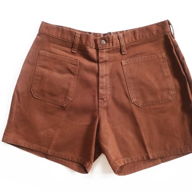 vintage hiking shorts / 70s shorts / 1970s brown whipcord hiking bush shorts 32 