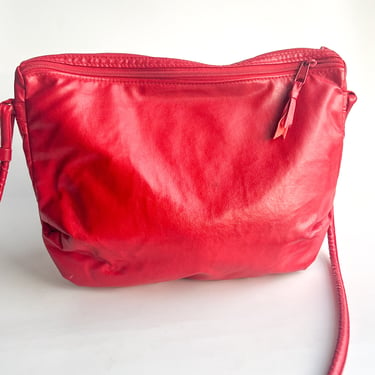 1980s Simple Red Shoulder Bag