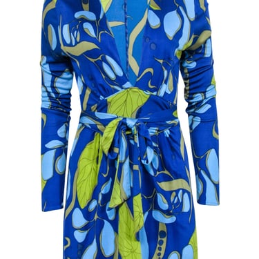 Mara Hoffman - Blue & Green Print Mini Dress Sz S