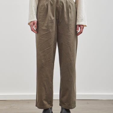 Black Crane Straight Trousers, Dark Olive