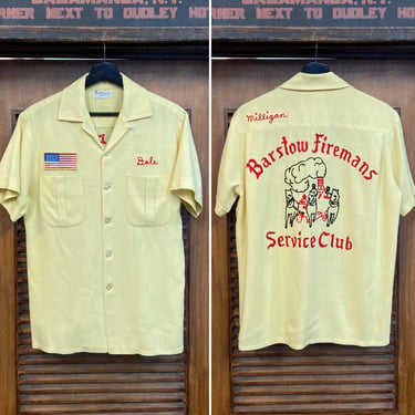 Vintage 1960's Japan Souvenir Bowling Embroidery Shirt, Camp