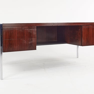 Richard Schultz for Knoll Mid Century Rosewood and Chrome Executive Desk - mcm 