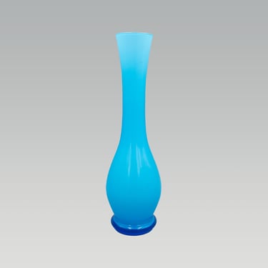 Celeste Blue Cased Bud Vase | Vintage Mid Century Modern Azure Glass Capri Blue 