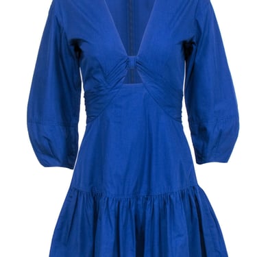 Derek Lam - Blue Middle Bust Cut-Out Long Sleeve Dress Sz 0