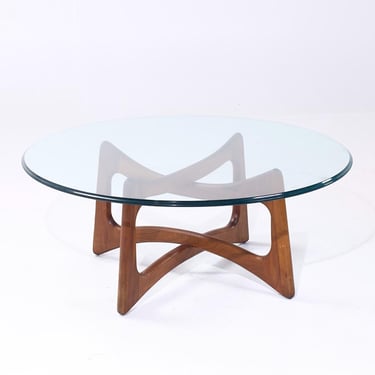 Adrian Pearsall Mid Century Walnut and Glass Coffee Table - mcm 