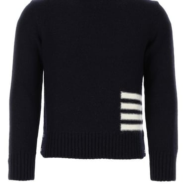 Thom Browne Man Navy Blue Wool Blend Sweater