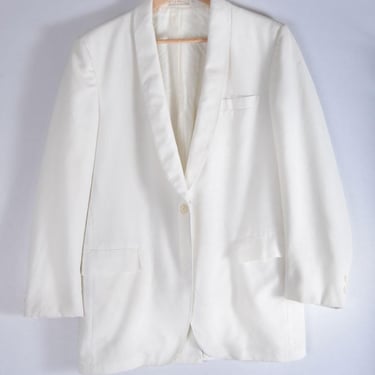 HALE-NIU 1960's White Dinner Jacket HAWAIIAN Vintage Blazer, Suit, 42