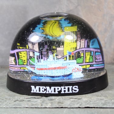 Vintage Memphis, Tennessee Souvenir Snow Globe | 1970s Memphis Snow Globe | Steamboat Snow Globe | Bixley Shop 