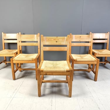 Vintage scandinavian pine wood dining chairs, 1960s by GM Mobler - papercord dining chairs - vintage dining chairs - wooden dining chairs 