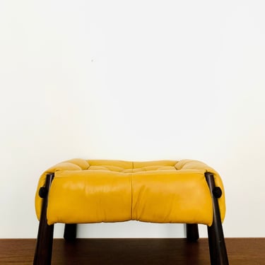 Brazilian Leather Stool by Percival Lafer| 1960s 