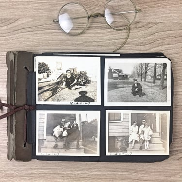 1920s - 1930s photograph album - snapshots of people, cars, special events, vacations 