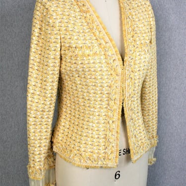 Oscar de la Renta - Yellow Tweed - Women's Blazer - Estimated size 6/8 