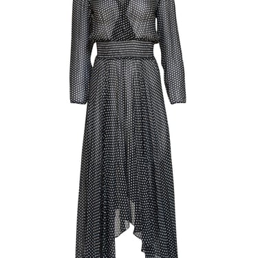 Maje - Black & White Polka Dot Midi Dress Sz 4