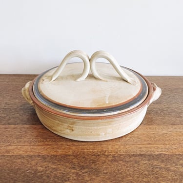 Vintage Studio Pottery Ceramic Tortilla Holder + Warmer 