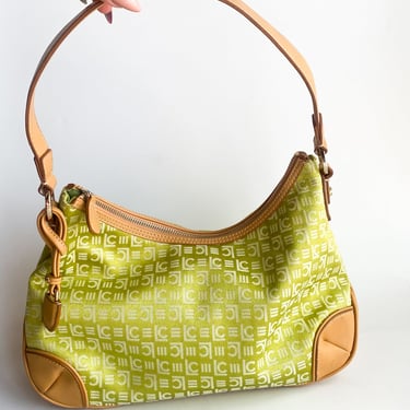 Y2K Lime Green and Tan Handbag