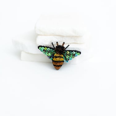 Dazzling Bee Embroidered Pin