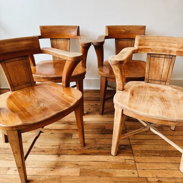 Set of 4 Wood Dining Chairs