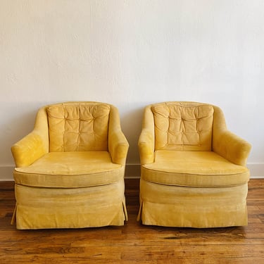 Pair of Mustard Chairs by Sherrill