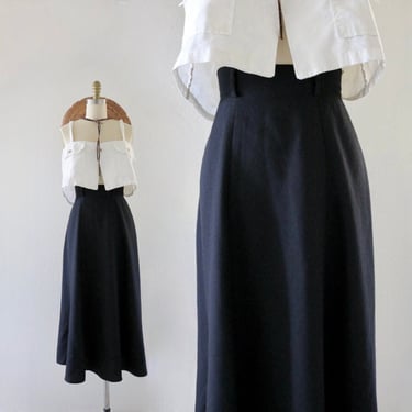 flowy black maxi skirt - 28-31 - vintage 90s y2k size small medium womens long classic minimal spring summer skirt 