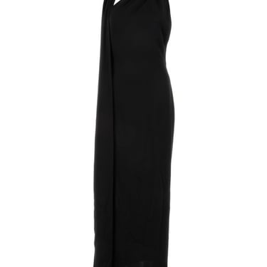 Loewe Woman Black Satin Long Dress