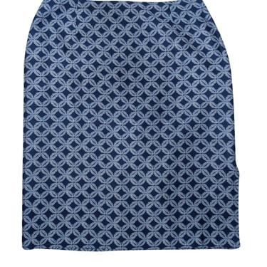 Lafayette 148 - Blue & White Kaleidoscope Print Silk Skirt Sz 2