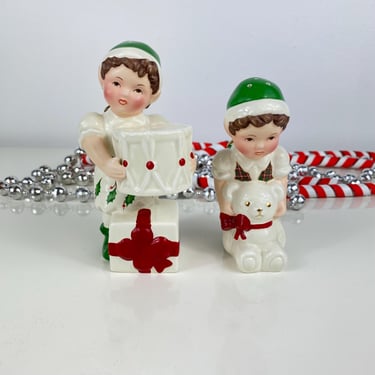 Lenox Holiday Elf Salt & Pepper Shaker, Lenox Christmas Elf Salt and Pepper Shaker Set, Christmas Salt and Pepper Shaker Set, Collectible 